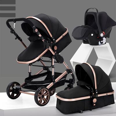 China Bukrein Regular Fast Shipping Door to Door Luxury Baby Stroller 3 in 1 High Bi-Directional Times Stroller Baby Pram for sale