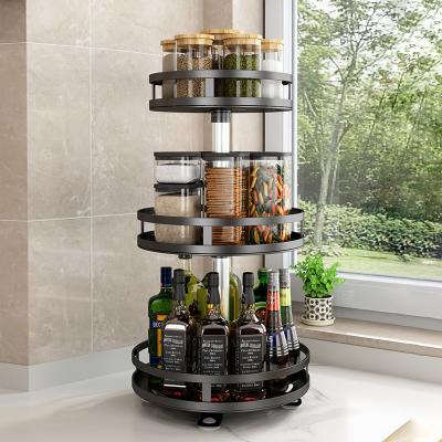 China Special Price Genuine Sustainable Adjustable Round Dish Drain Kitchen Shelf 3 Tier Metal Spice Rack For Kitchen Drying Racks for sale