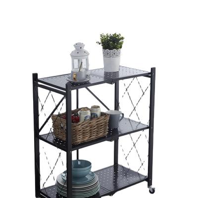 China Factory Supply Direct Metal Folding Workable 3 Layer Chrome Cube Storage Shelf for sale