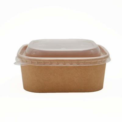 China 650ml el cuadrado Kraft PE alineó la comida de papel Microwavable saca los envases en venta