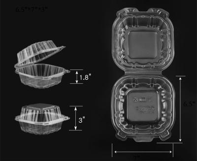 China PP Scharnierdeckel Clamshell Behälter Mikrowelle 5,8 x 6,2 x 3 zu verkaufen