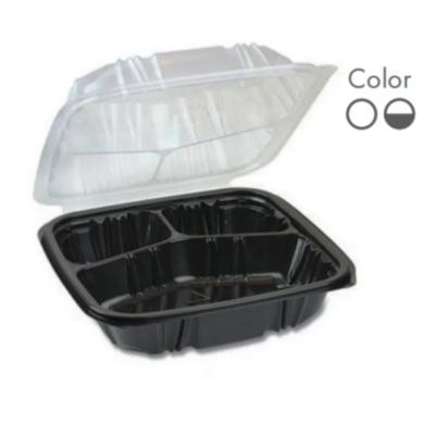 China Wiederverwendbare Kunststoff-Lebensmittelverpackungskiste, PP-Hinged-Cap-Clamshell-Container, Mikrowelle,9.2x9.5x3 zu verkaufen