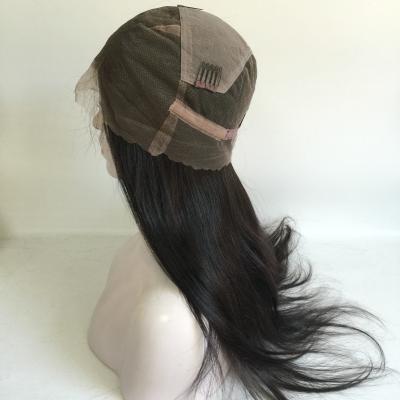 China Silky Straight Wave 20 Inch Color Natural Black Hair Full Lace Wig With Fast Shipping for sale