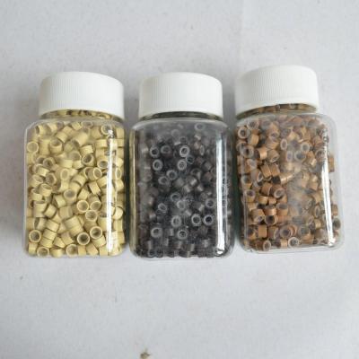 China Top Quality Silicone Micro Beads Loops For Hair Extension 1000 Pieces Per Bottle for sale