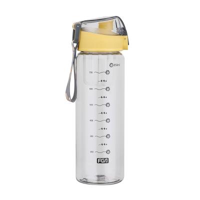 China 22oz BPA Free Viable Motivational Water Bottle Eco-friendly Plastic Tritan Water Bottle With Capacity Scale for sale