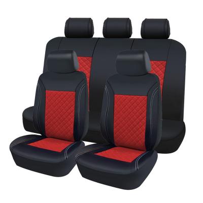 China Luxury 5 High Quality Leather Universal Seats Cover Full Set Car Seat Cover Pu Sports Plaid Leather Car Seat Covers for sale