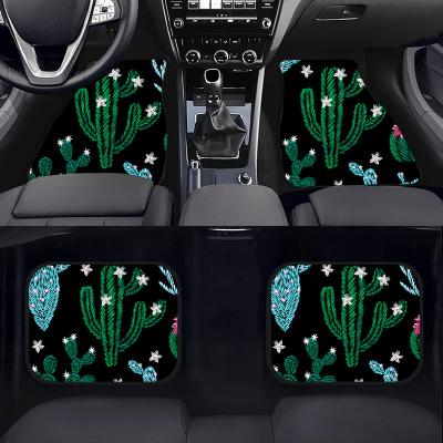 China Universal Sports Cactus Pattern Car Floor Mat Fashion Cactus Flower Print Car Decoration Rubber Floor Mat for sale