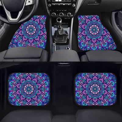 China Universal Sports Flower Pattern Car Floor Mats Fashion Vintage Flower Print Car Decoration Rubber Floor Mat for sale