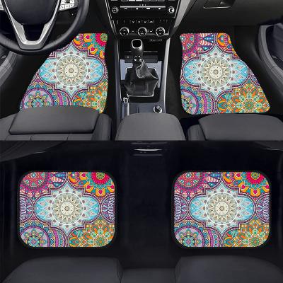 China Universal Sports 1set 4pcs Pattern Car Floor Mat Fashion Rubber Flower Flowers Print Car Decoration Floor Mat for sale