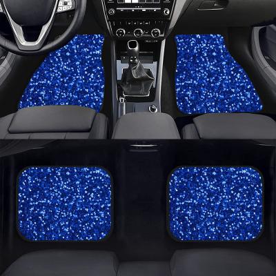 China Sports 1set 4pcs Car Pattern Floor Mat Universal Colorful Fashion Rubber Blue Dot Printing Car Decoration Floor Mats for sale