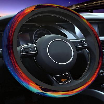 China Cute/cartoon double wolf steering wheel cover model car wolf decoration steering wheel glass and fire printing steering wheel covers for sale