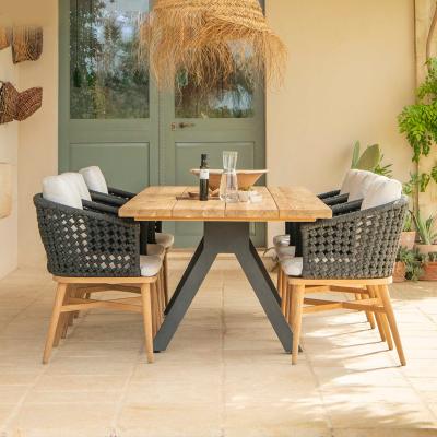 China Modern Outdoor Furniture Patio Dining Chair Rattan Rope Outdoor Garden Chair Balcony Restaurant Rattan / Wicker for sale