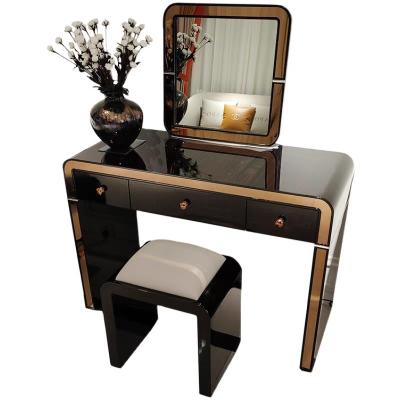 China Modular Bedroom Furniture Vanity Table Solid Wood Luxury Style Modern Design With Mirror Vanity for sale