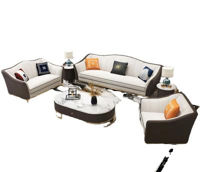 China Sofa  Bed Genuine Leather Solid Wood Living Room Sofa Furniture Modern Classic Luxury Style Soft Sofa Set for sale