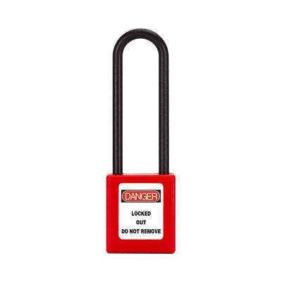 China ABS Steel Padlock 76mm Long Shackle Safety Padlock With Master Key For Industrial Lockout Tagout for sale