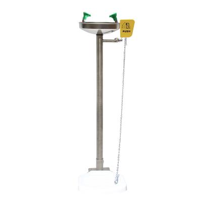 China Pedestal Mounted Foot Control Eye Wash Station With Foot Pedal for sale