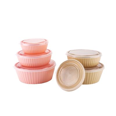 China Professional Airtight Round Plastic Stored China PP Storage Boxes Food Packing Container Set for sale