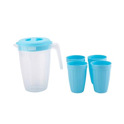 China 2L CLASSIC Bpa Free Kettles Plastic Kitchen Cooler Water Jug With 4 Cups Full Set for sale