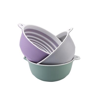 China Eco - Friendly Colorful Plastic Stocked Colander Round Plastic Water Deep Sieve Colander For Kitchen for sale