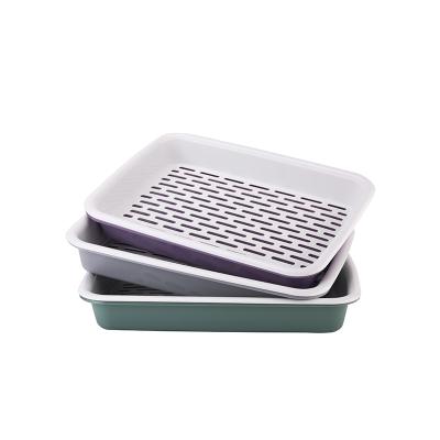 China Multi-Function Plastic Stored Drain Tray Plastic Double-Layer Tea Fruit Cup Tray for sale