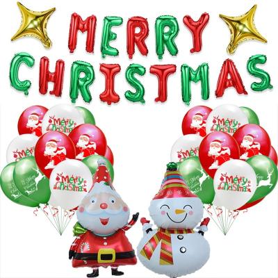 China Christmas Tree Green and Red Merry Christmas Foil Letter Banner Balloon Arch Garland Christmas Confetti Latex Balloons Arch Party Decoration for sale