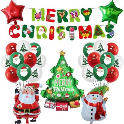 China Christmas Foil Balloons Kit Set Santa Claus Tree Snowman Xmas Banner Tree Merry Christmas Balloon Decoration for sale