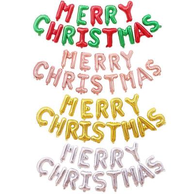 China Home Office School Decoration Christmas Foil Balloons 16 Inch Merry Christmas Letter Balloon Banner Christmas Decoration Foil Mylar Balloons for sale