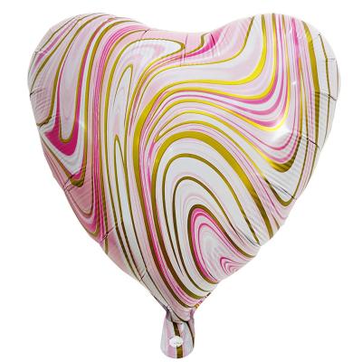 China Reusable 18 Inch Marble Agate Foil Heart Star Gradient Color Helium Balloons Globos For Wedding Party Decoration Supplies for sale