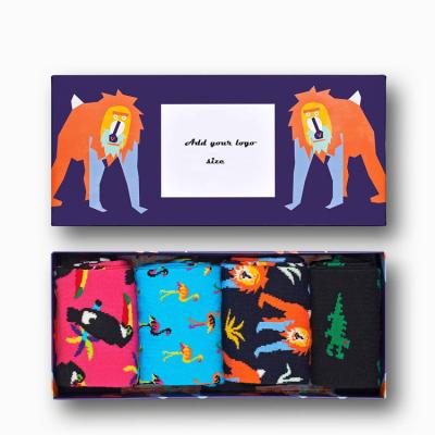 China QUICK DRY Animal Custom Men's Happy Gift Box Package Colorful Socks Unisex Socks for sale