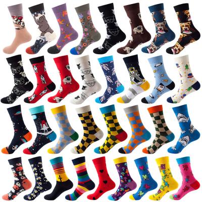 China Funny QUICK DRY Tube Crew Dress Socks Patterned Socks Colorful Custom Logo Happy Jacquard Cotton Custom Socks for sale