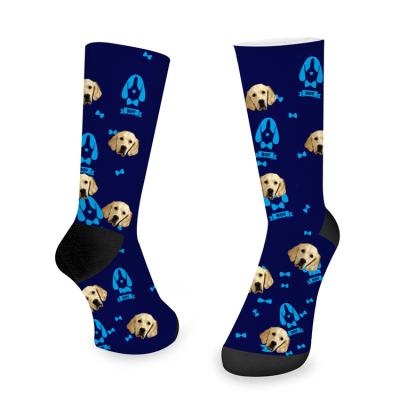 China QUICK DRY Face 3D Socks Printing Crew Socks Sky Cartoon Starry Pattern Customized Thermal Transfer Socks for sale