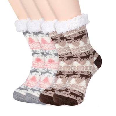 China Christmas QUICK DRY socks female tube floor sock sleep slippers adult home socks for winter for sale