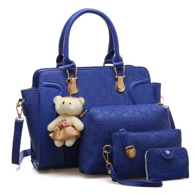 China Wholesale Fashion Hot Sale 4 Piece PVC Large Capacity Ladies Leather Handbag Set for sale