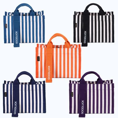 China Fashion\comfortable casual handbag\goods 2021 new striped women's canvas of the lady's blue and white striped bag messenger shoulder bag for sale