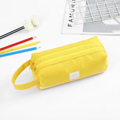 China Durable Factory Wholesale Canvas Student Pencil Bag Simple Multifunctional Pencil Bag for sale