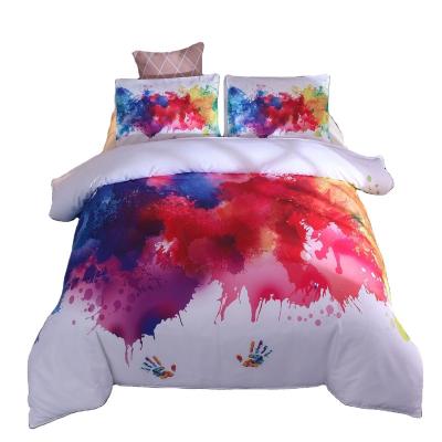 China Nondisposable Hot Selling Digital 3D Bedding Set Graffiti Duvet Covers 100% Cotton/Polyester Set Bed Sheets for sale