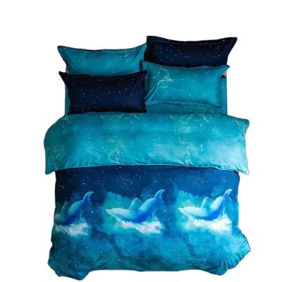 China Nondisposable Hot Selling 100% Polyester Fiber Solid Color Sheet Bedding Set for sale