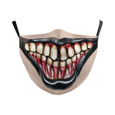 China Wholesale Custom Designer Anti Scary Facemask Halloween Printed Reusable Masks Protecting Windproof Fog Comfortable Fit Personality for sale