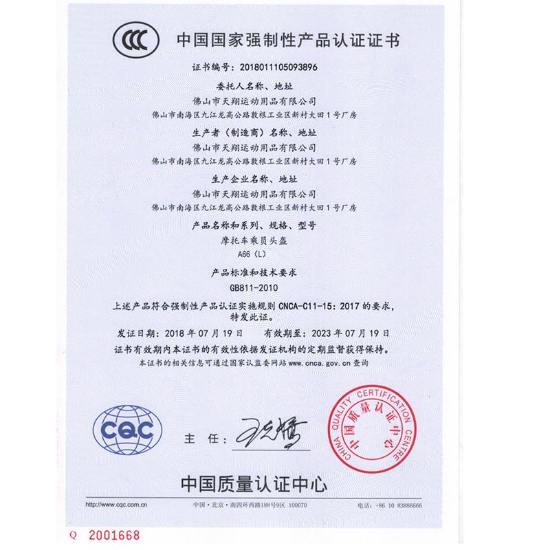 ISO9001 - Foshan City Tianxiang Sporting Goods Co., Ltd.