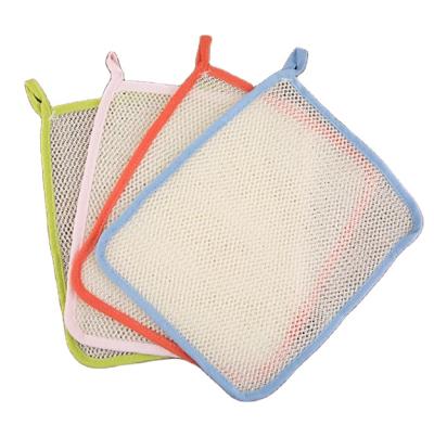 China EXFOLIATE Bath Nylon Soft Tissue Massage Weave Face Body Wash Double Sided Exfoliating Cloths for sale