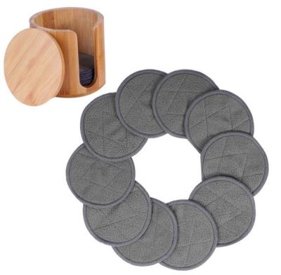 China Bamboo Reusable Makeup Remover Reusable Makeup Cleansing Pads Planet Friendly Reusable Charcoal Face Rounds Pad Made From Bamboo for sale