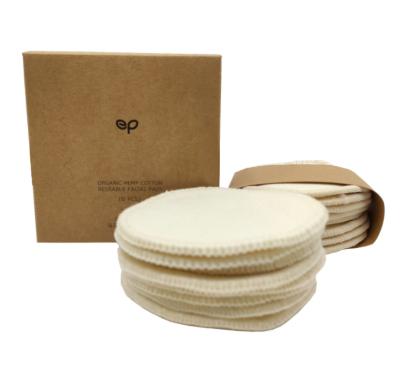 China Makeup Remover Hemp Cleansing Bilateral Soft Eco Friendly Exfoliating Cotton Make Up Solvent Pad Hemp Cotton Cleansing Facial Pads for sale