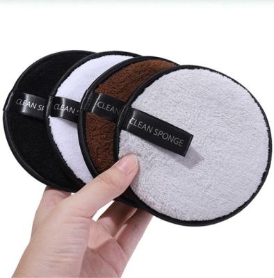 China Makeup Remover Cleansing Soft Microfiber Large Size Round Make Up Remover Pads Face Cleaning Sponge Pad for sale