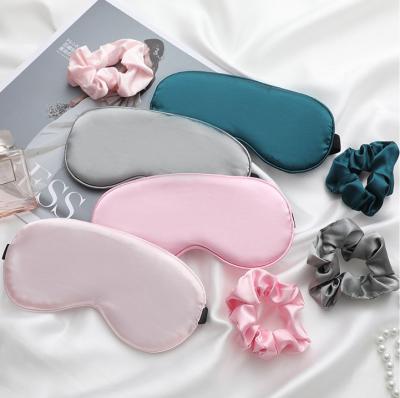 China Dark Circles Sleep Silk Eye Cover Scrunchies Set Eye Blinder Light Weight Adjustable Night Sleep Headband for sale