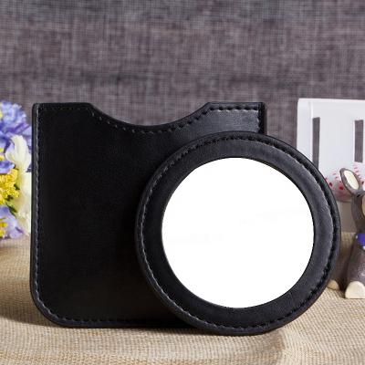 China Mini Cosmetic Pocket Makeup Mirror Convenient Black Set For Travel Elegance Fashion Gift For Women for sale