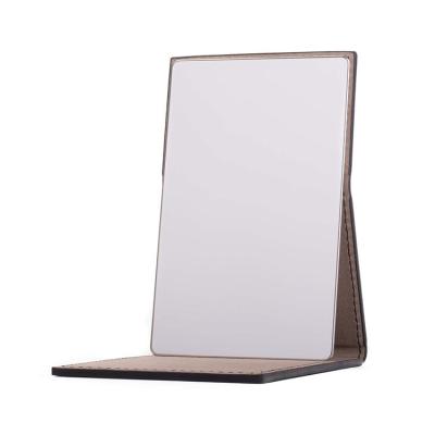 China PU Folding Travel Lighted Leather Personal Mirror Mini Custom Logo Makeup Mirror for sale