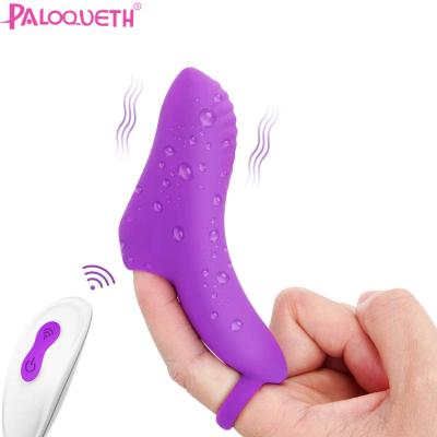 China Silicone+ABS PALOQUETH New Design 9 Vibration G Spot Finger Sleeve Vibrator Sex 2020 Toy Silicone+ABS For Couples for sale