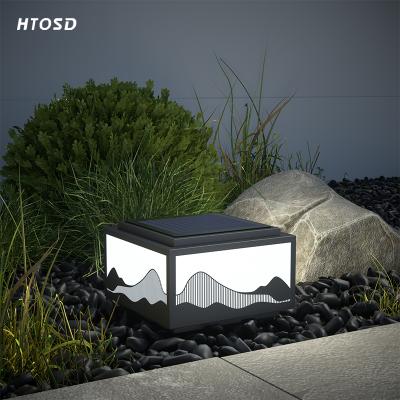 China LANDSCAPE Garden Lamp Security Led Stairs Wall Light Bright White PVC Shade Outdoor Solar Powered Yard Lights for sale