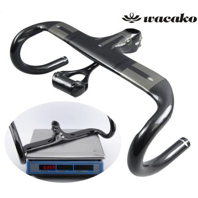 China Road Bikes Integral Bike Bent Bar Stem Road Full Carbon Wacako Fiber Road Bend Handlebar 400/420/440mm Bicycle Handlebar for sale