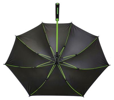 China Minimalist Color Handle Sports Umbrella Green Color Liar Matching Glass Ribs Golf Umbrella for sale